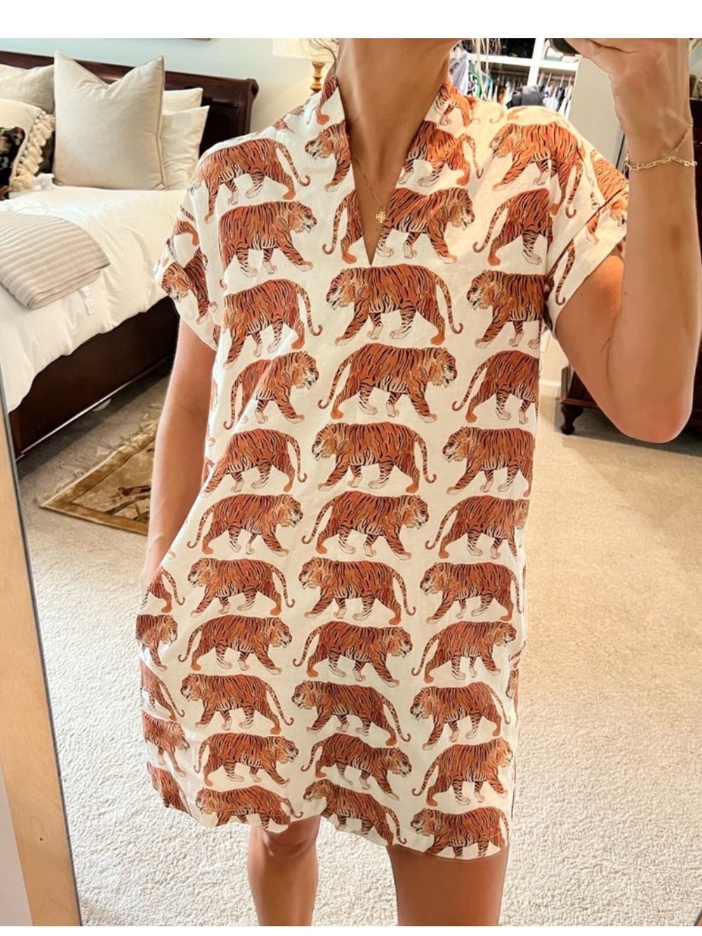Brooke Wright Tiger Nancy Dress Women’s Small Sheath Lined Pockets B25